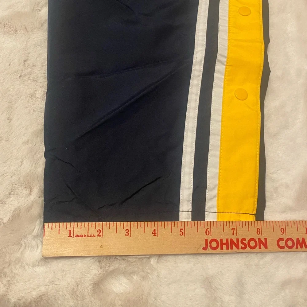 Holloway Large Tear Away Pants Lined Snap Button Nylon Blue Yellow White Mesh